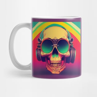 Retro Jams Skull With Headphones Mug